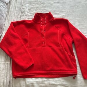 Outdoor Voices recfleece snap in color cardinal red Pullover